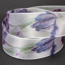 Artikel Organzaband Chiffonband Papageientulpen Lila 40mm 18m