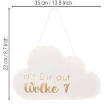 Artikel Papierdekoration Wolke 7 zum Hängen 35 cm x 22 cm Weiss mit Goldaufdruck 2 Stück
