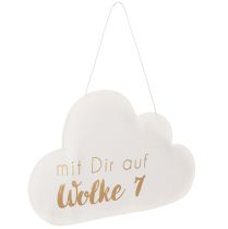 Artikel Papierdekoration Wolke 7 zum Hängen 35 cm x 22 cm Weiss mit Goldaufdruck 2 Stück