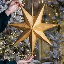 Artikel Goldener Papierstern 45 cm mit Aufhänger für Weihnachtsdekoration