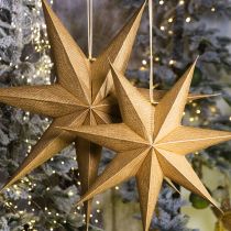 Artikel Goldener Papierstern 45 cm mit Aufhänger für Weihnachtsdekoration