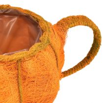Artikel Pflanzkanne Kürbis-Design Sisal Orange Gelbgrün Ø19cm H12cm Deko für Innen