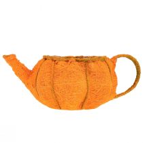 Artikel Pflanzkanne Kürbis-Design Sisal Orange Gelbgrün Ø19cm H12cm Deko für Innen
