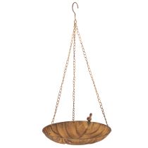Artikel Dekoschale aus Metall zum Hängen Braun Rostoptik Ø31cm L62cm für Garten und Wohnbereich