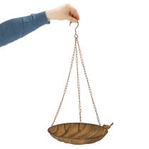 Artikel Dekoschale aus Metall zum Hängen Braun Rostoptik Ø31cm L62cm für Garten und Wohnbereich
