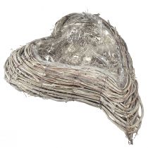 Artikel Pflanzschale Rattan Herzform Natur Weiss 30x35cm