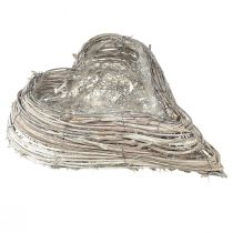 Artikel Pflanzherz Pflanzschale Rattan Herz Weiß Natur 28x34cm