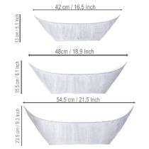 Artikel Pflanzschale Set aus Metall Weiss-Silber 54,5cm/48cm/42cm für Innen- und Aussenbereich