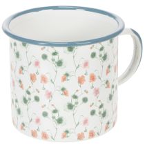 Artikel Pflanztasse Emaille Deko Tasse Blumenmotive Ø11cm