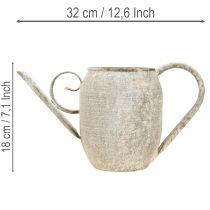 Artikel Pflanztopf Metall Gieskanne Vintage Grau 32x10,5x18cm für Garten und Balkon