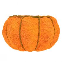 Artikel Pflanztopf aus Sisal in Kürbis-Optik Ø21xH12 cm Orange/Gelbgrün mit Folie für Herbstdekoration
