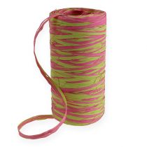 Artikel Raffia-Band Bicolor Apfelgrün-Rosa 200m