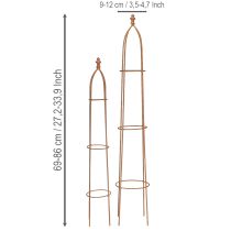 Artikel Rankhilfe Obelisk Metall Rost-Optik 69/86 cm Set 2 Stück für Gartenpflanzen