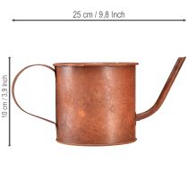 Artikel Mini Gieskanne Metall mit Rost-Optik Ø10cm H9cm als Pflanztopf für Innen- und Aussenbereich