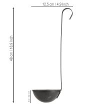 Artikel Metall-Pflanzschale anthrazit zum Hängen Ø12,5 cm 3er-Set