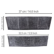 Artikel Ovale Metallschale Schwarz-Grau 32,5cm und 37cm Set 2St für Innen- und Aussendekoration