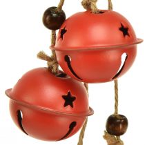 Artikel Schellen Hänger aus Metall Rot 28cm 2er-Set für Weihnachtsdekoration