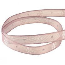 Artikel Schmuckband Schneeflocken Zierband Rosa B15mm L15m