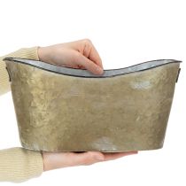 Artikel Set Metall-Übertöpfe Wannen-Form Kupferfarben/Weiss 3 Grössen für Innen und Aussen