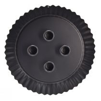 Artikel Kerzenhalter aus Metall in Kuchenform, Schwarz, Ø 24 cm, für 4 Stabkerzen