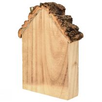 Artikel Rustikaler Kerzenhalter aus Holz im Hausdesign mit Schriftzug, 19 cm
