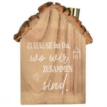 Artikel Rustikaler Holz-Kerzenhalter im Hausdesign – Mit herzlicher Botschaft, 19 cm – Gemütliche Heimdekoration