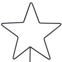 Artikel Schwarze Stern-Dekorationen aus Metall auf Holzsockel, 30x10x60 cm, 2 Stück