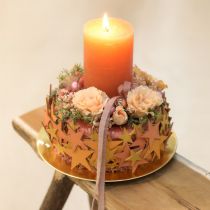 Artikel Streudeko Sterne Holz Orange 3 Farben Ø3,5/5,5/7cm 48 St