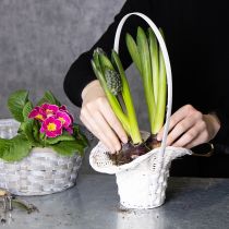 Artikel Weisser Streukorb aus Spaltweide für Blütenblätter 36cm 3er-Set