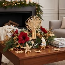 Artikel Strohstern-Set aus 35 Figuren und Sternen für Christbaumschmuck, naturfarben