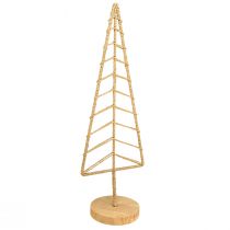 Artikel Tannenbaum Deko mit Sockel Holz Metall Natur 18x12x51cm