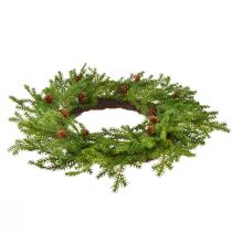 Artikel Künstlicher Tannenkranz Grün-Braun mit Zapfen Ø49 cm für Weihnachtsdekoration