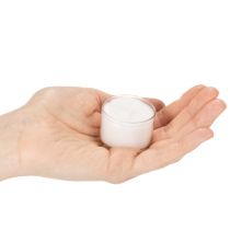 Artikel Nachtlichter Teelichter Weiss mit Plastikhülle Ø3,8cm H3cm 8 Stunden 50 Stück