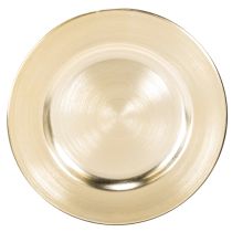 Artikel Kleiner Dekoteller aus Metall glänzend rund 17 cm goldfarben 6er-Set
