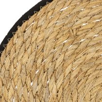 Artikel Tischmatten aus Binsengras Rund Ø35cm, 4 Stück, Naturoptik mit schwarzem Rand