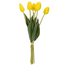 Artikel Tulpen Kunstblumen Gelb 40 cm, 7 Stück, aus Polyester für Frühlingsdekoration
