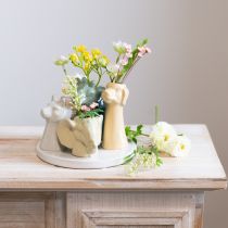 Artikel Keramikvasen Set mit Tiermotiven - Dekorative Figuren 13 cm Weiss Rosa Gelb