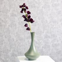 Artikel Vase Metall Mattgrün geschwungene Form 33 cm für Innenbereich
