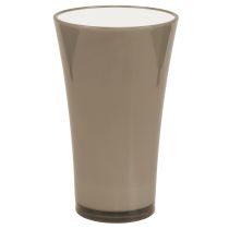 Artikel Vase aus Kunststoff Ø16cm H27cm in Platingrau für florale Gestaltung