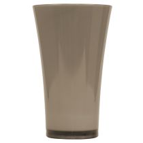 Artikel Vase aus Kunststoff Ø16cm H27cm in Platingrau für florale Gestaltung