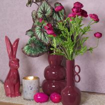 Artikel Vase aus Metall, bordeauxrot, glänzend, 29 cm hoch, für Raum- und Tischdekoration