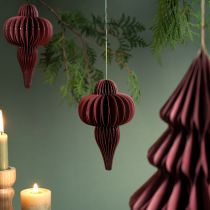 Artikel Weihnachtsbaumschmuck Bordeaux Papier 20cm 2St edel faltbar