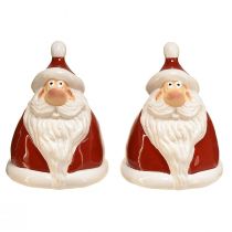 Artikel Weihnachtsmann-Figur aus Keramik Rot 13 cm 2er-Set