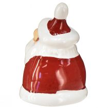 Artikel Keramik Weihnachtsmann Figuren Set, Rot-Weiss, 6,4 cm, 6-teilig