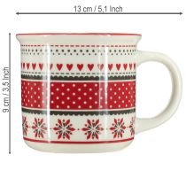 Artikel Weihnachtstasse Tasse Keramik Becher Rotweiß Ø10cm H9cm