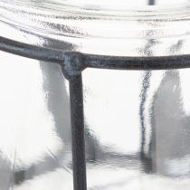 Artikel Windlicht Laterne aus Metall mit Glaseinsatz Anthrazit Ø23 cm H27 cm