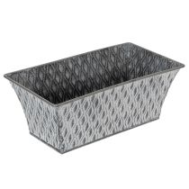 Artikel Zinkschale rechteckig mit Rautenmuster 22cm x 12cm Grau für Innen- und Aussendekoration