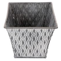 Artikel Zinkschale rechteckig mit Rautenmuster 22cm x 12cm Grau für Innen- und Aussendekoration