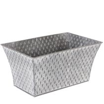Artikel Zinkschale rechteckig mit Rautenmuster 30x18x15cm grau für Innen- und Aussendekoration