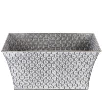 Artikel Zinkschale rechteckig mit Rautenmuster 30x18x15cm grau für Innen- und Aussendekoration